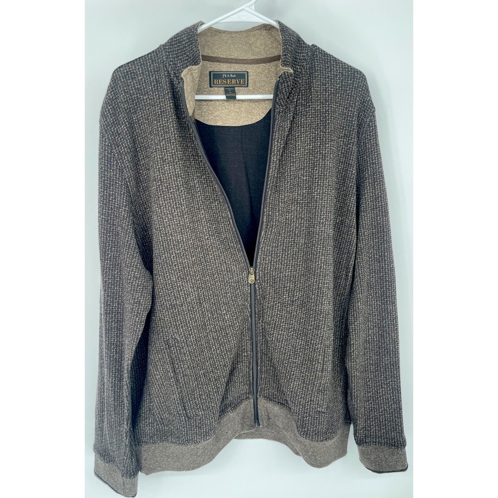 Men's Jos.A.Bank Reserve Traditional Fit Cotton Fall Jacket Sweater‎ size L